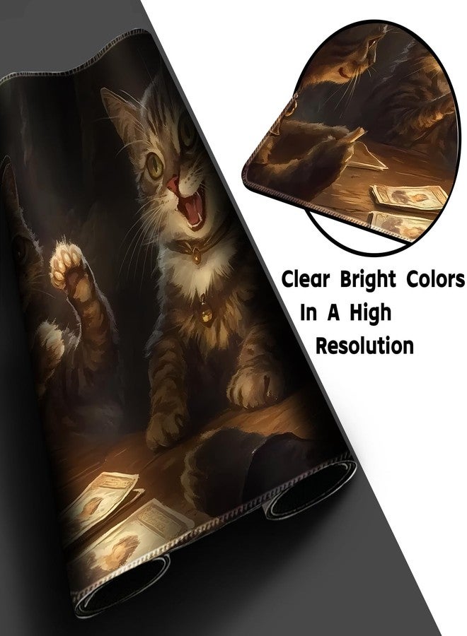 April Space Playmat for MTG (Stitched) Size 24x14 inches, Including Storage playmat Bag - Very Suitable for Amateur Enthusiasts TCG MTG playmat and Card Areas(Cat 145-No Zone) - Image 3